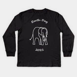 Earth Day 2021 White Elephant Kids Long Sleeve T-Shirt